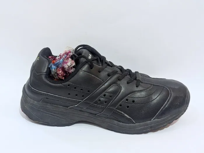 Black Leather lace-up Athletic