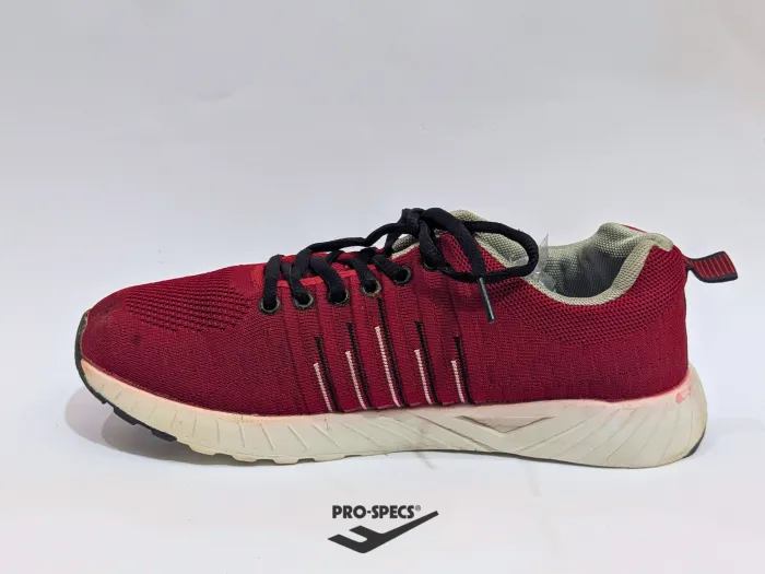 Maroon Knit Fabric Sports Shoe