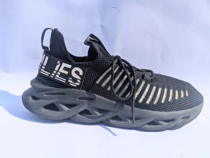 Black Knit Athletic Sneakers